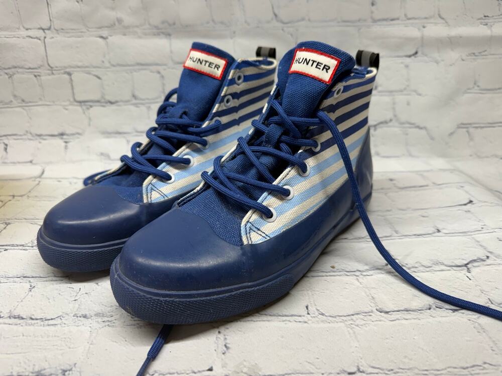 Kids Hunter for Target Blue & White Striped Canvas High Top Sneakers